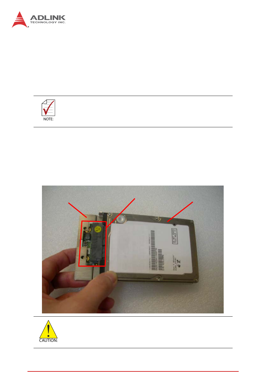 2 hard drive installation, Installing a sata hard drive - cpci-6870, Hard drive installation | ADLINK cPCI-6870 User Manual | Page 62 / 118