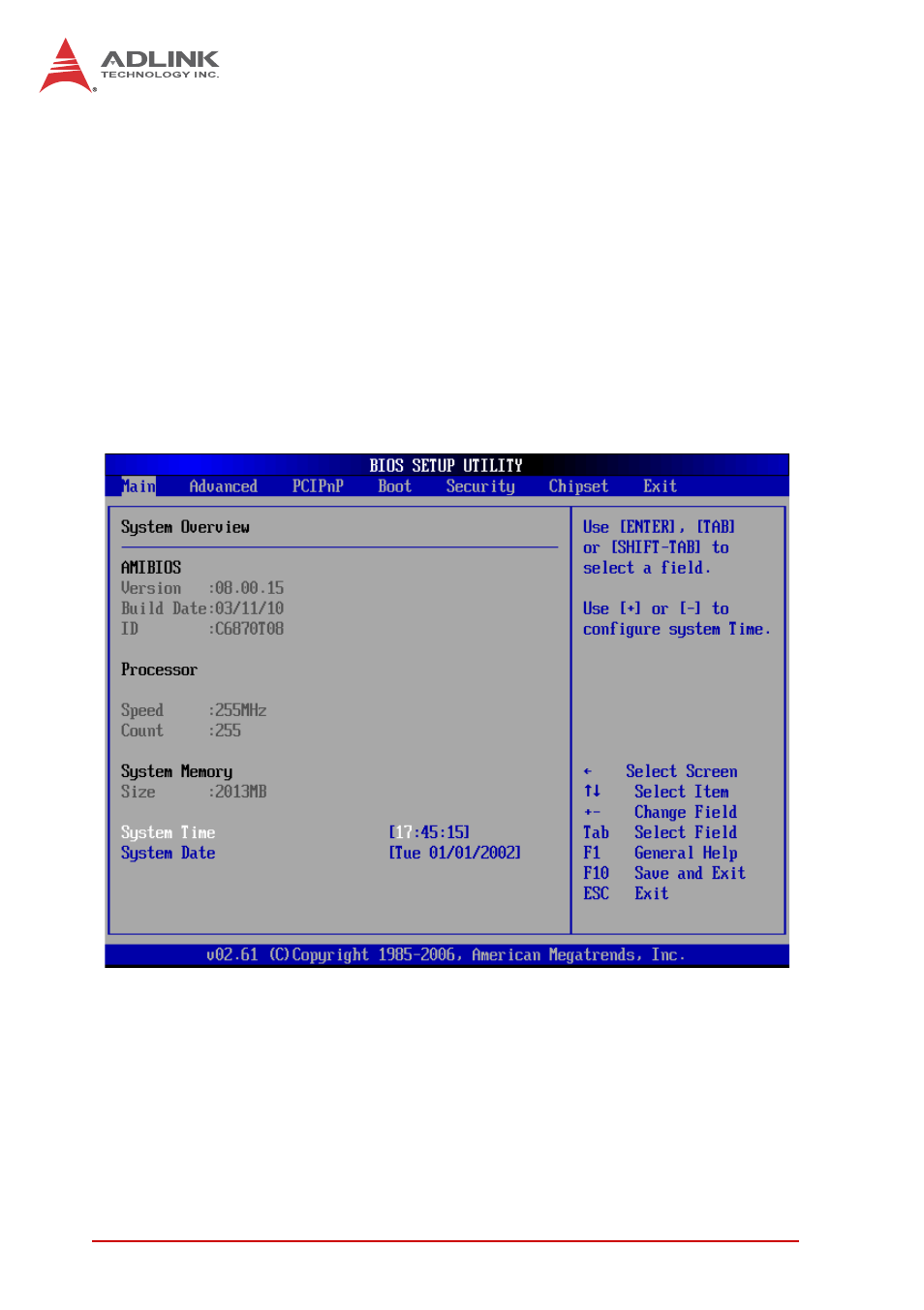 Setup menu, Navigation | ADLINK cPCI-6870 User Manual | Page 78 / 118
