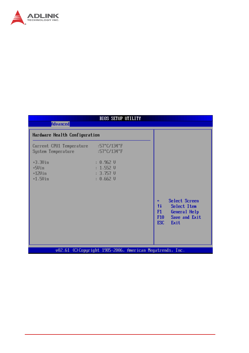 Serial port1/2/3/4 address/irq, Hardware health configuration | ADLINK cPCI-6870 User Manual | Page 86 / 118