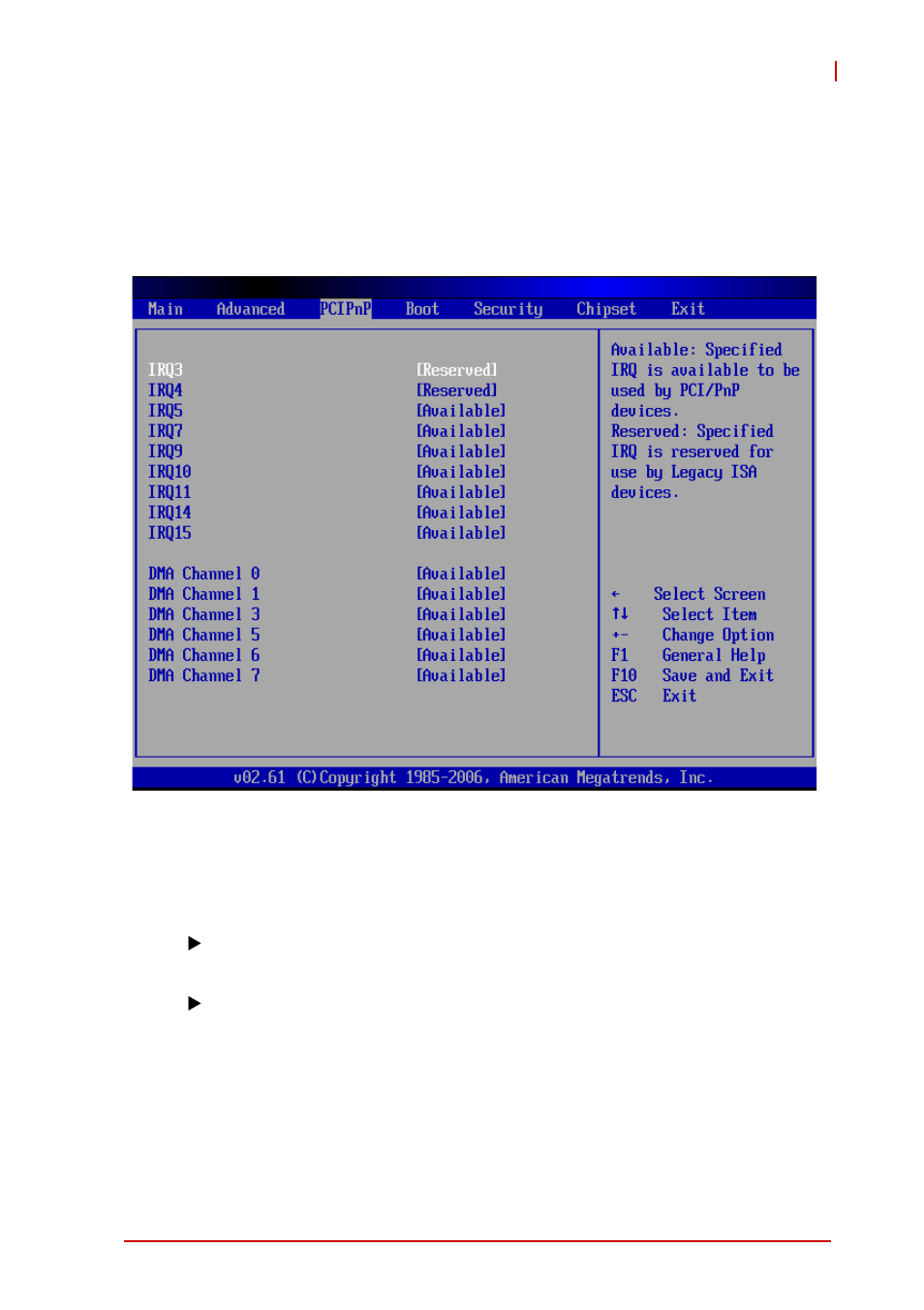 4 advanced pci/pnp settings, Irq/dma channel, Advanced pci/pnp settings | ADLINK cPCI-6870 User Manual | Page 91 / 118