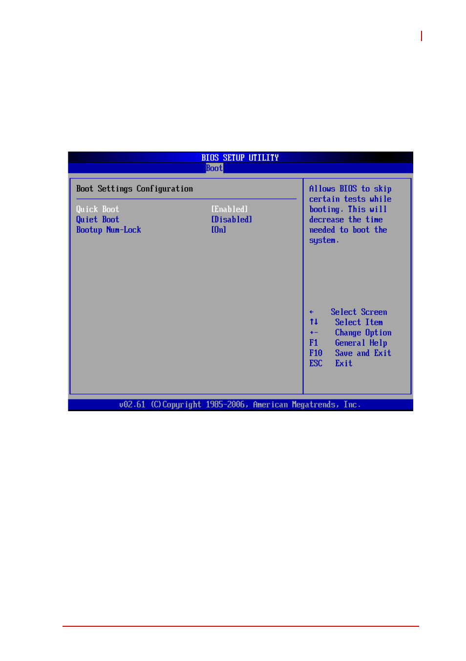 Boot settings configuration, Quick boot, Quiet boot | ADLINK cPCI-6870 User Manual | Page 93 / 118