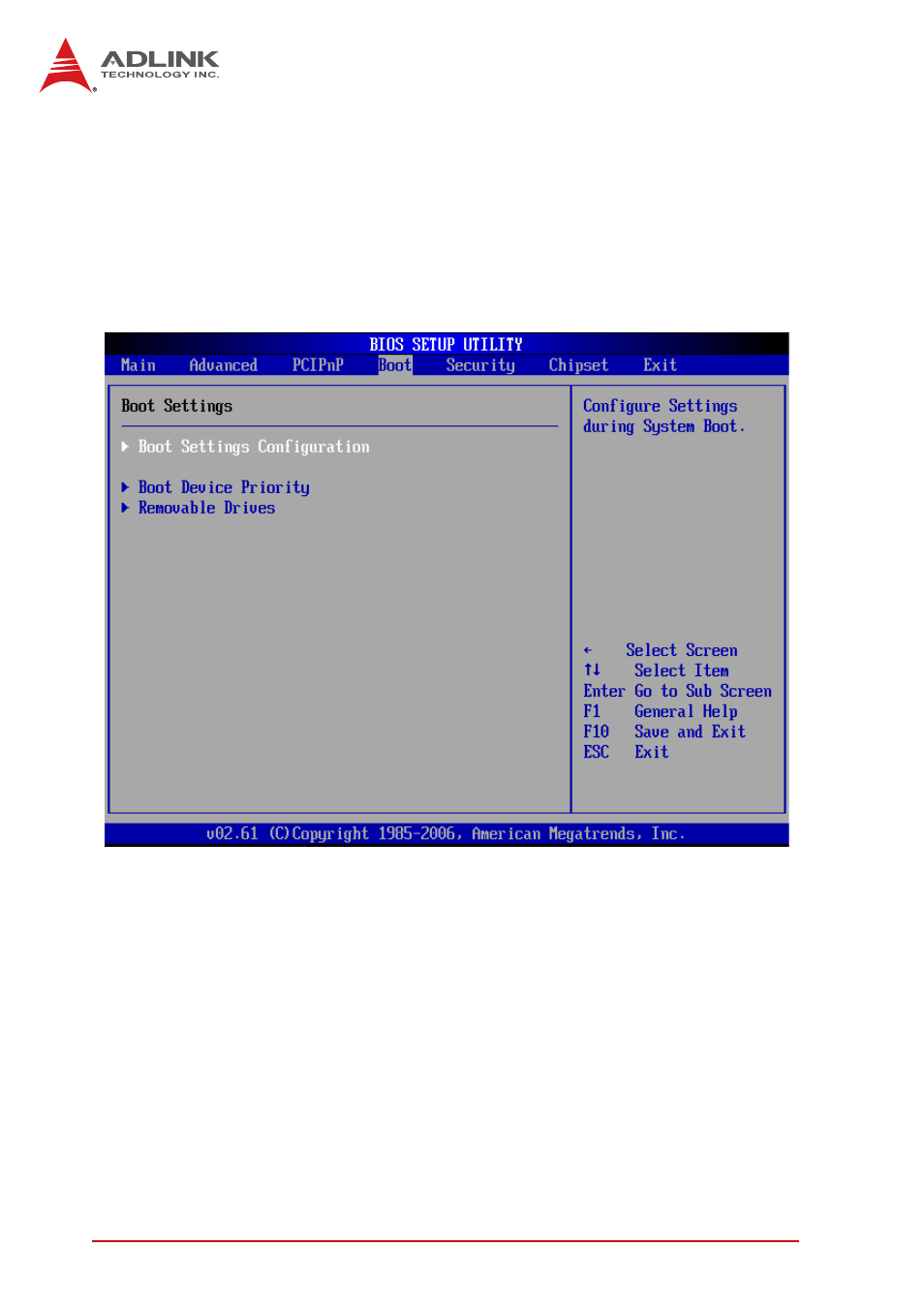5 boot settings, Boot settings | ADLINK cPCI-6965 User Manual | Page 102 / 116