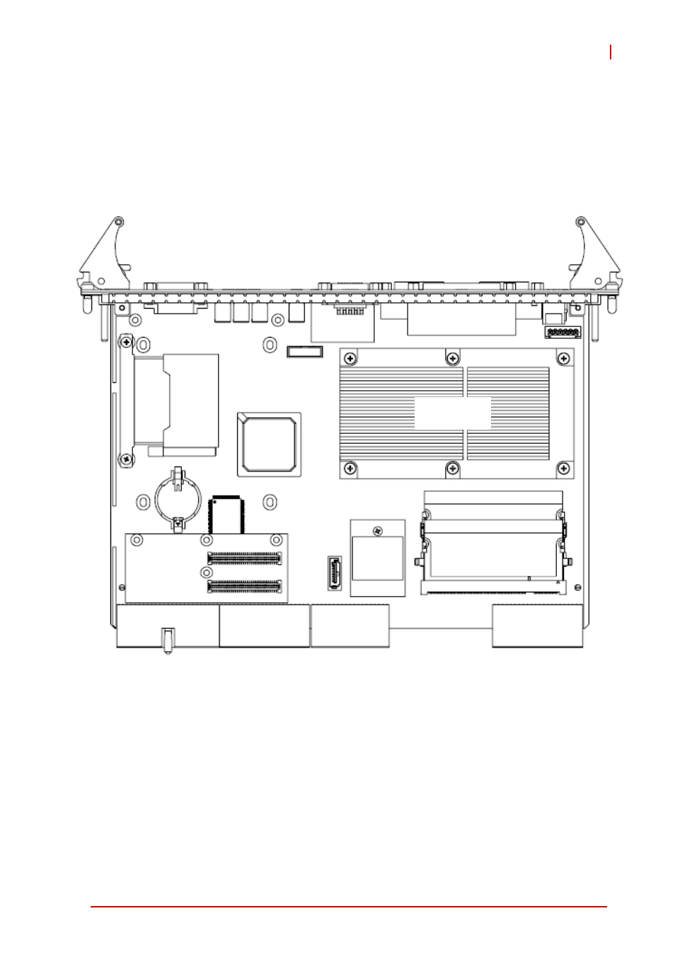 3 cpci-6965 sbc assembly layout, Cpci-6965 sbc assembly layout, Figure 4-3: cpci-6965d sbc assembly layout | ADLINK cPCI-6965 User Manual | Page 39 / 116