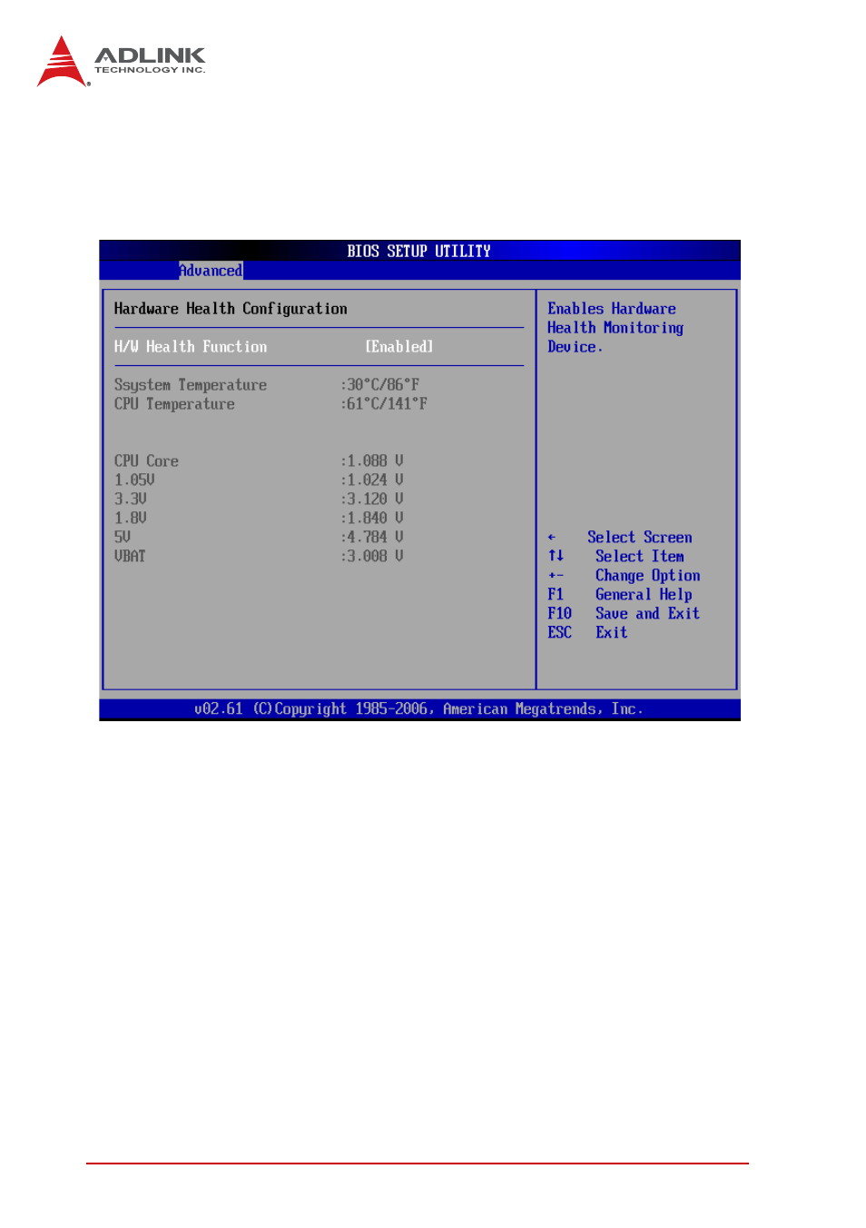 Hardware health configuration | ADLINK cPCI-6965 User Manual | Page 96 / 116