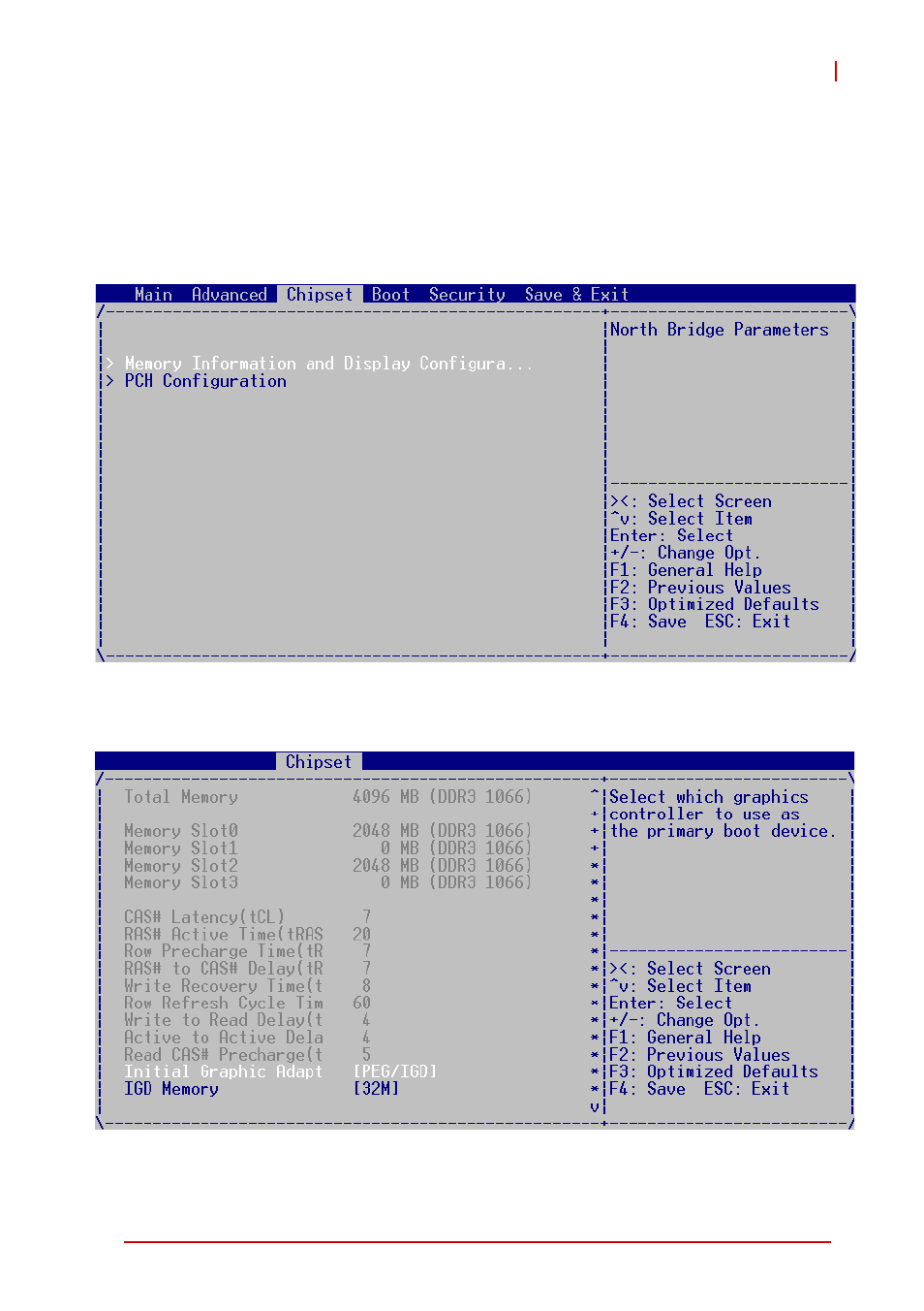 4 chipset configuration, Memory information and display configuration, Chipset configuration | ADLINK CT-61 User Manual | Page 67 / 88