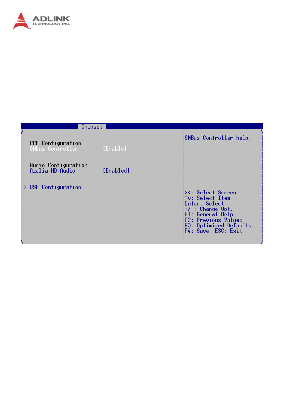 Initial graphic adapter, Igd memory, Pch configuration | Smbus controller, Azalia hd audio | ADLINK CT-61 User Manual | Page 68 / 88