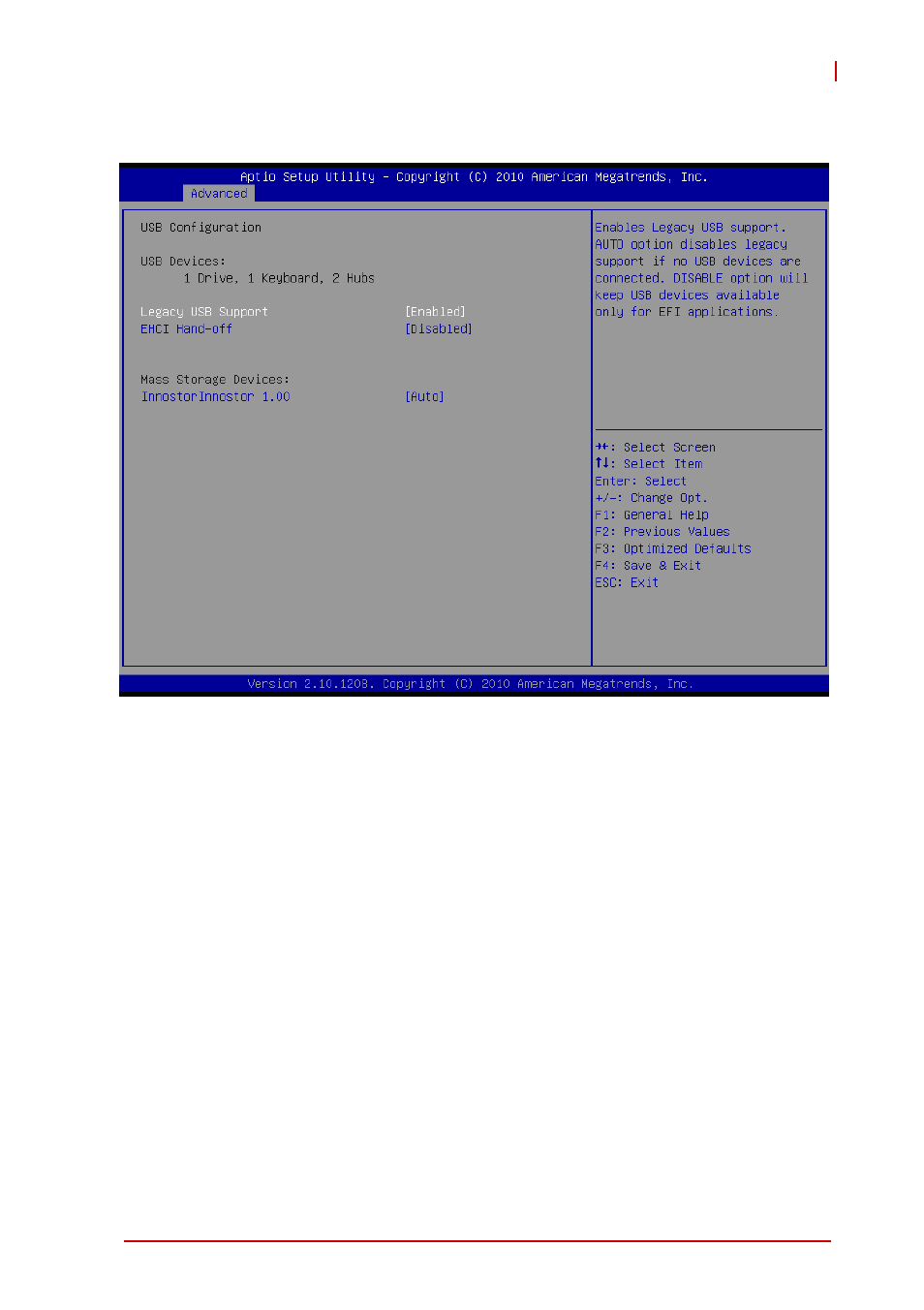 5 usb configuration, Legacy usb support, Ehci hand-off | ADLINK cPCI-6625 User Manual | Page 65 / 88