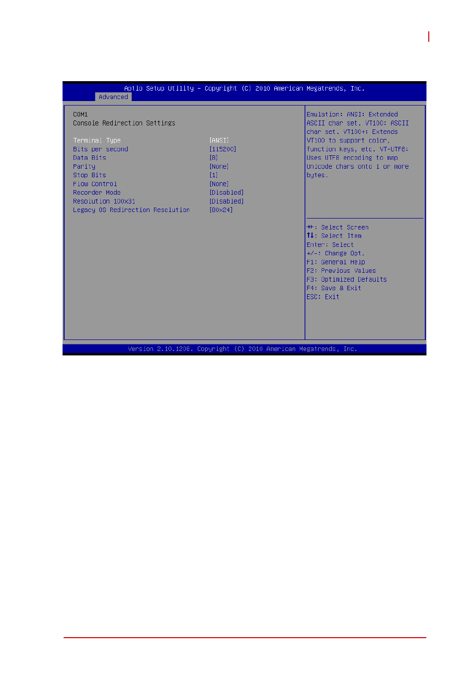 Terminal type, Bits per second, Data bits | Parity | ADLINK cPCI-6625 User Manual | Page 69 / 88