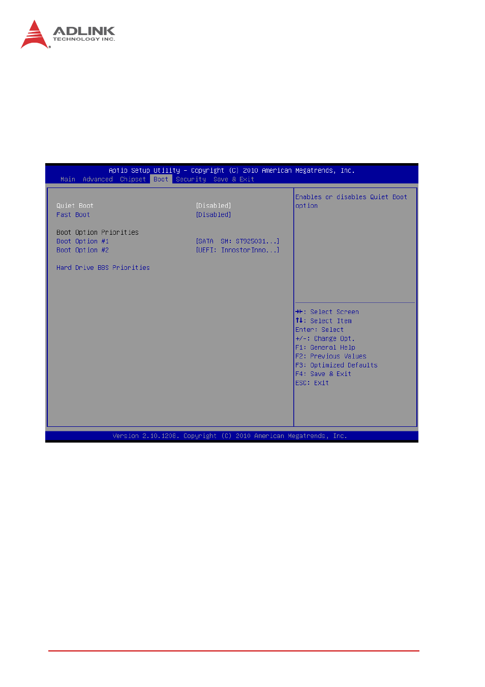 5 boot configuration, Quiet boot, Fast boot | Boot configuration | ADLINK cPCI-6625 User Manual | Page 80 / 88