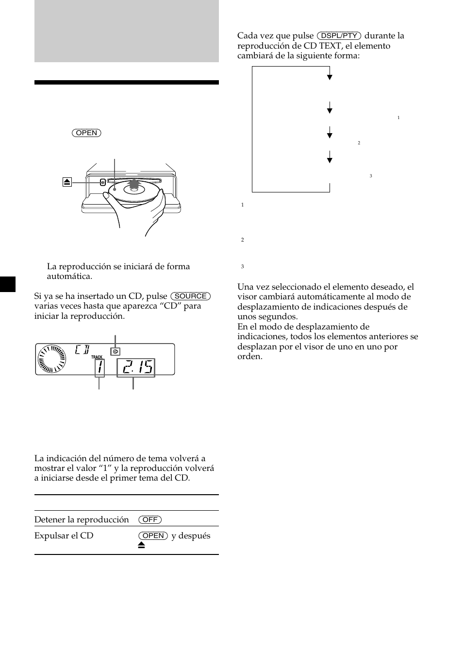 Reproductor de cd, Reproducción de un cd | Sony CDX-L450 User Manual | Page 32 / 146