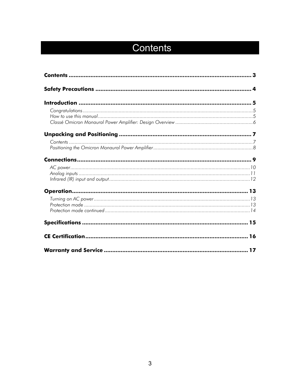 Classe Audio Classe Audio User Manual | Page 2 / 16