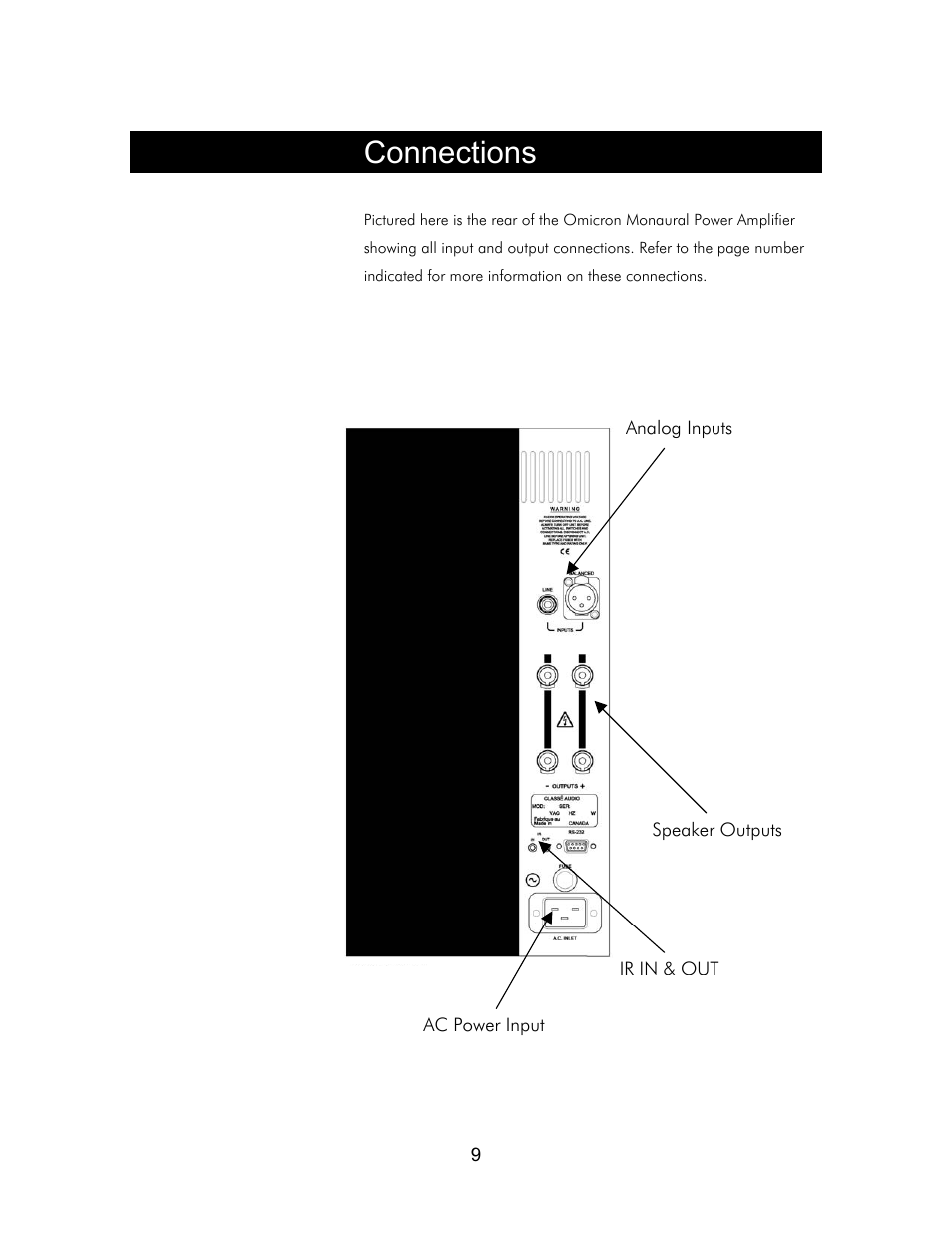 Connections | Classe Audio Classe Audio User Manual | Page 8 / 16