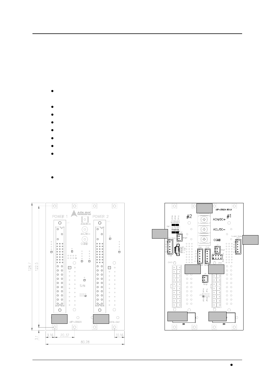4 cbp-3062 power backplane, Specifications, Mechanical drawing | Cbp-3062 power backplane | ADLINK cPCIS-ET2600 Series User Manual | Page 33 / 52