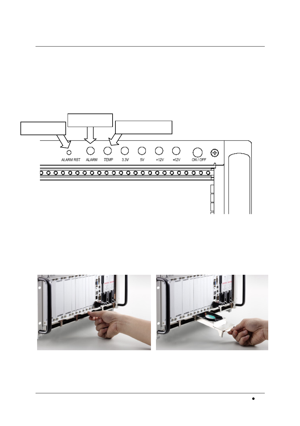 2 fan alarm: fan removal and replacement, Fan alarm: fan removal and replacement | ADLINK cPCIS-ET2600 Series User Manual | Page 39 / 52