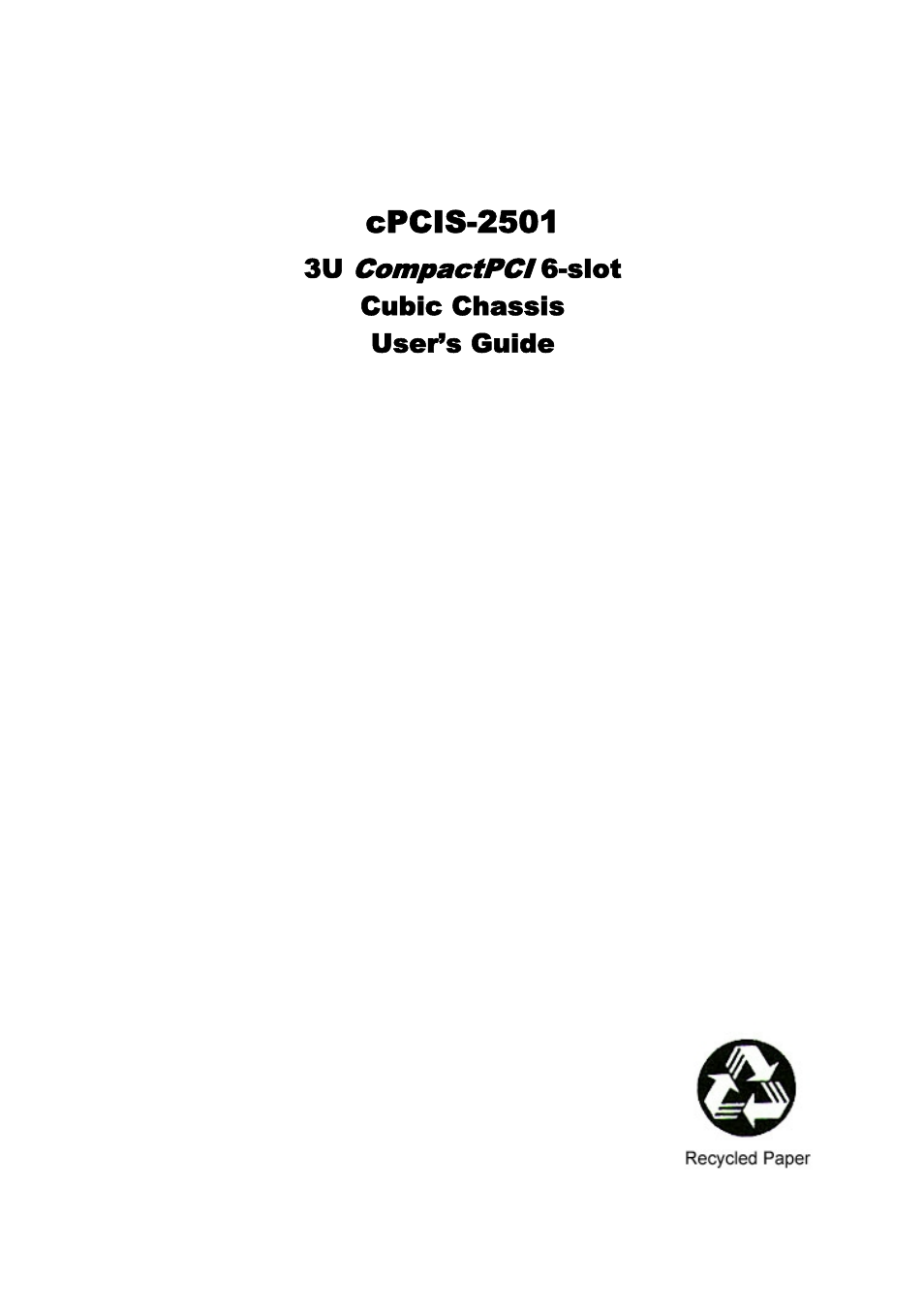 ADLINK cPCIS-2500 Series User Manual | 36 pages