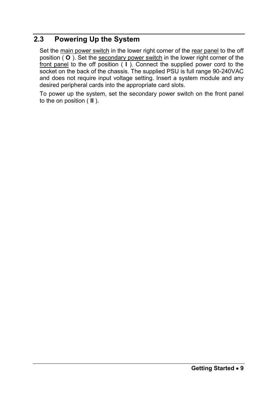 3 powering up the system, Powering up the system | ADLINK cPCIS-2500 Series User Manual | Page 15 / 36