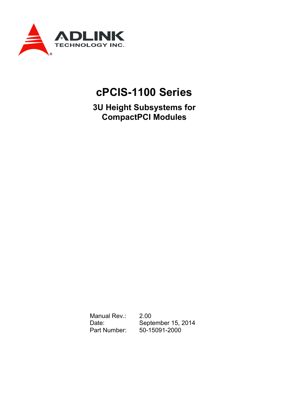 ADLINK cPCIS-1100A Series User Manual | 48 pages