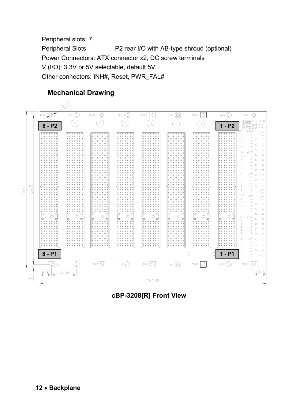 Mechanical drawing | ADLINK cPCIS-1100A Series User Manual | Page 16 / 48