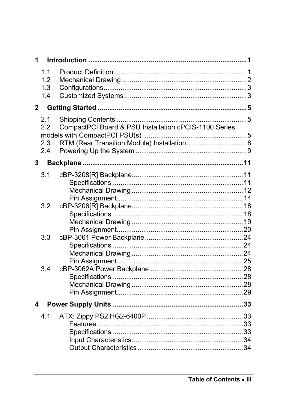 ADLINK cPCIS-1100A Series User Manual | Page 3 / 48