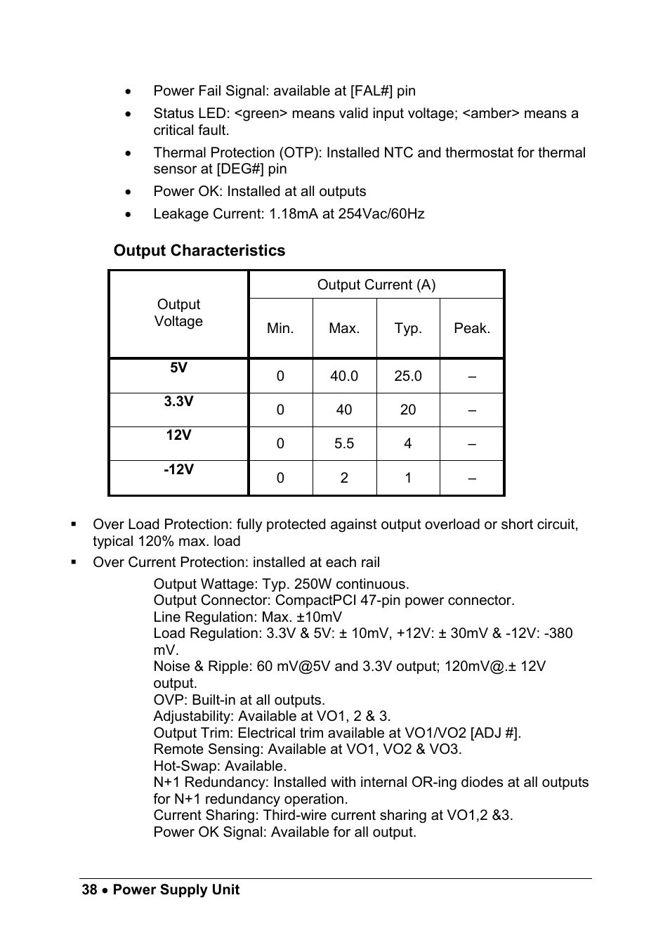Output characteristics | ADLINK cPCIS-1100A Series User Manual | Page 42 / 48