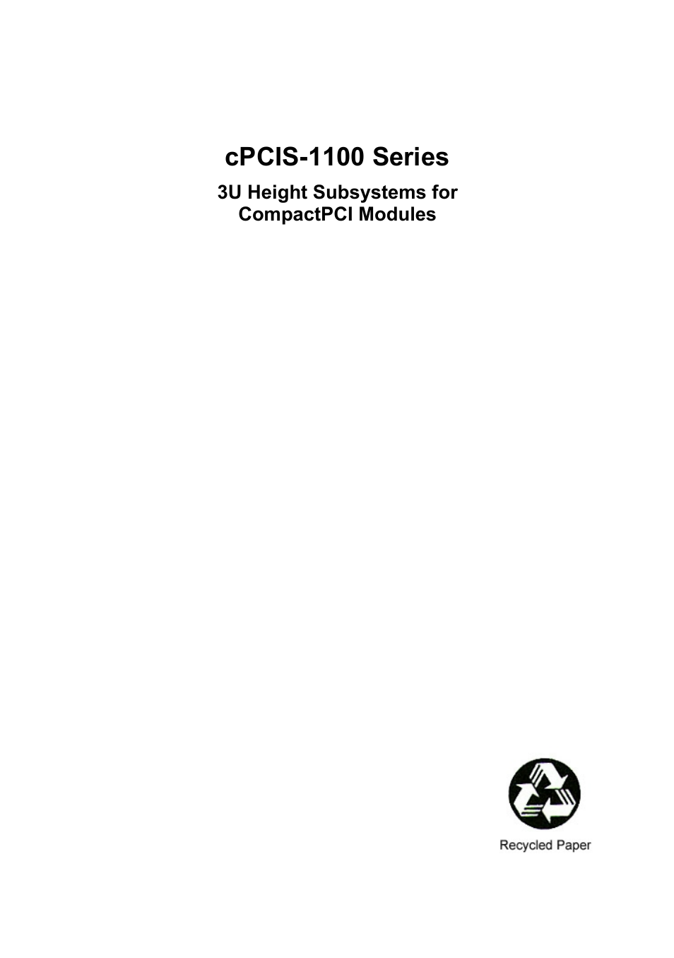 ADLINK cPCIS-ET1100 Series User Manual | 50 pages