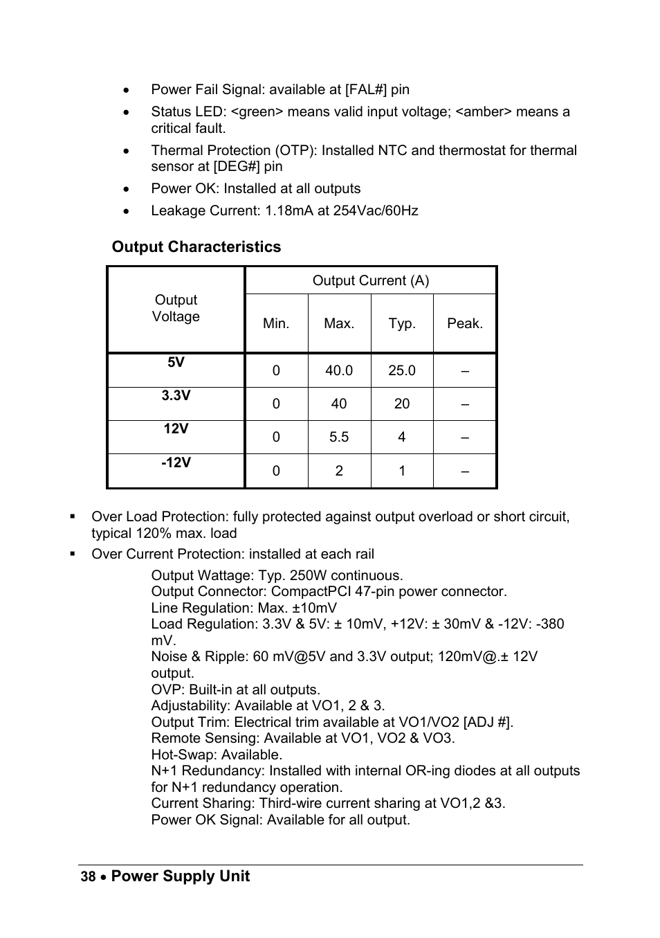 Output characteristics | ADLINK cPCIS-ET1100 Series User Manual | Page 44 / 50