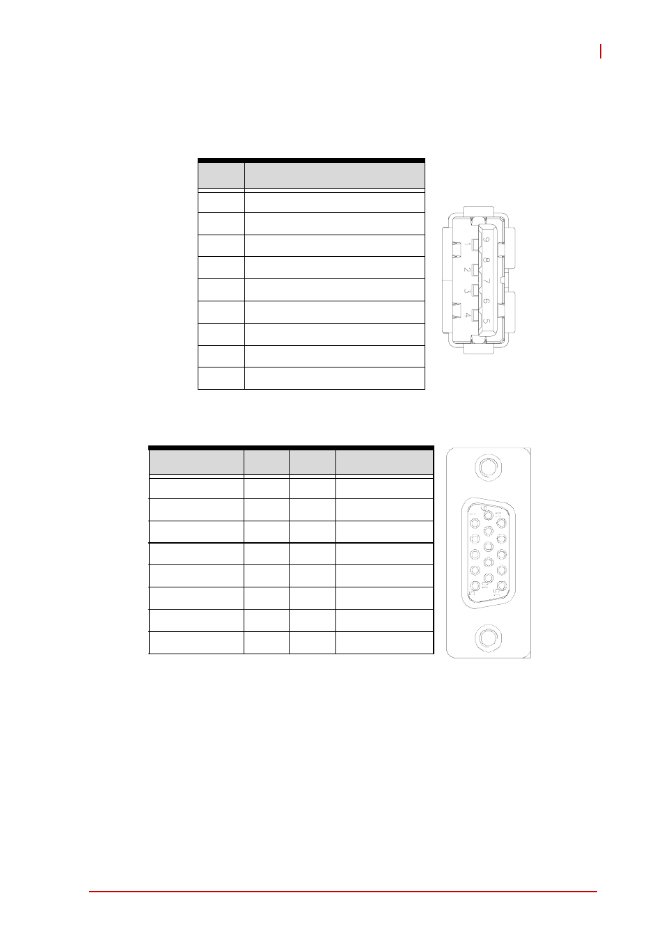 2 vpx6000 onboard connector pin assignments, Usb 3.0 connector (node a: cn3; node b: cn12), Db-15 vga connector (node a: cn1; node b: cn6) | Vpx6000 onboard connector pin assignments | ADLINK VPX6000 User Manual | Page 31 / 62