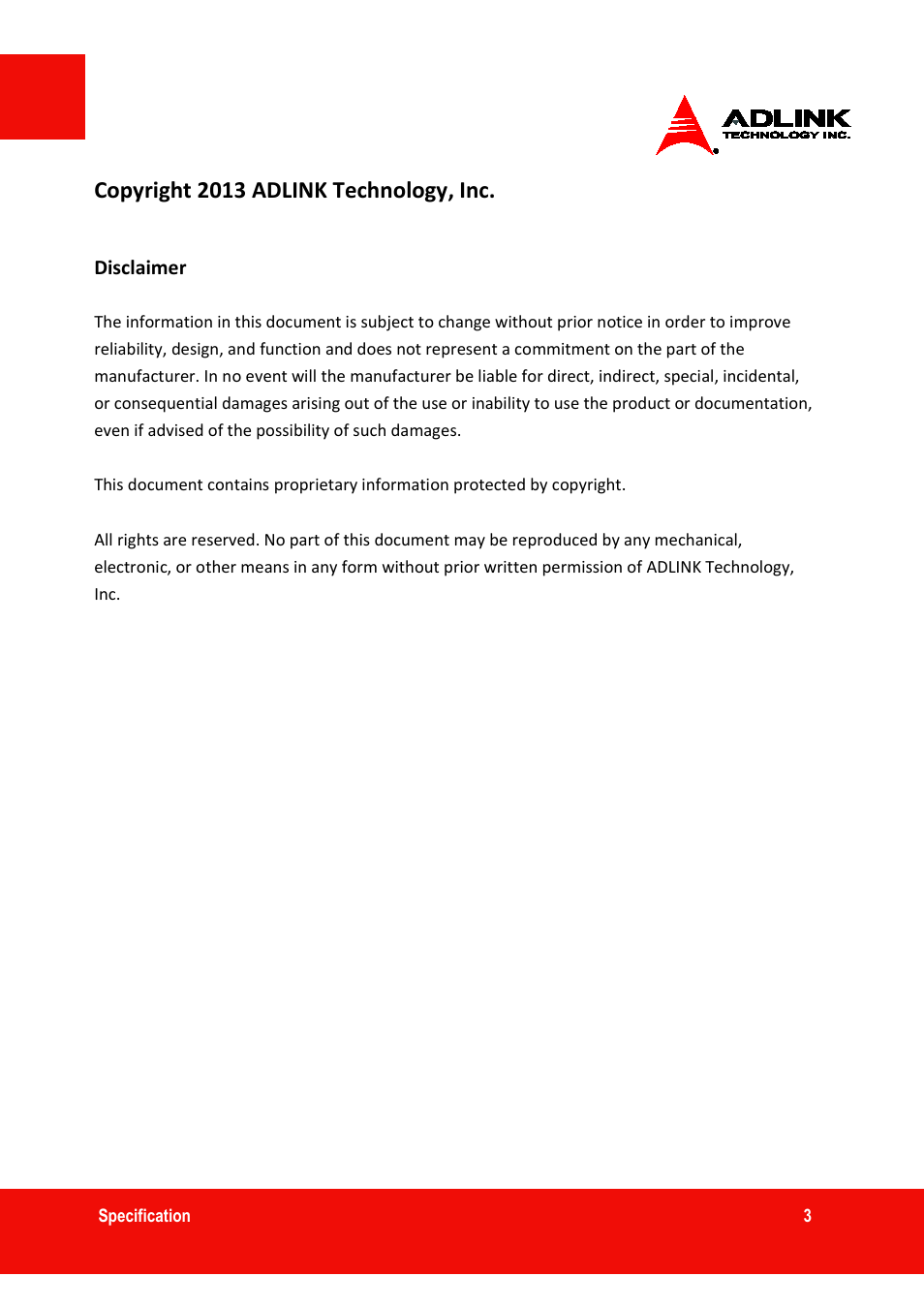 Copyright 2013 adlink technology, inc | ADLINK ASD26-MT1 ET Series User Manual | Page 3 / 29