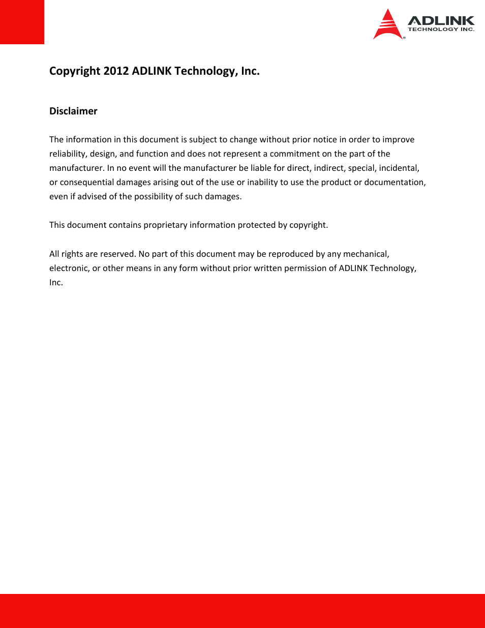 Copyright 2012 adlink technology, inc | ADLINK ASD26-MA2 Series User Manual | Page 3 / 29
