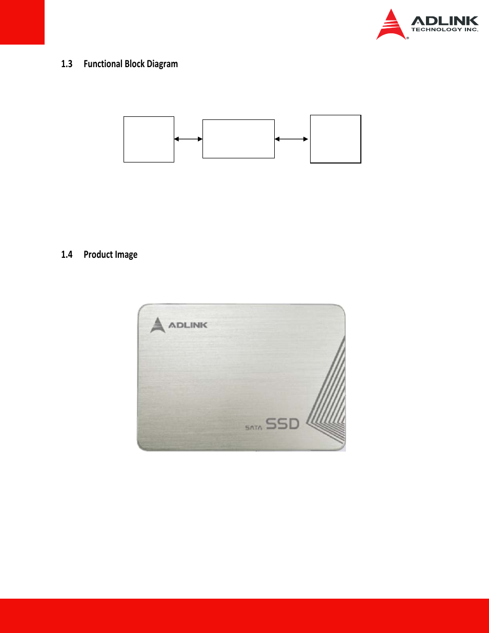 3 functional block diagram, 4 product image, 3 functional block diagram 1.4 product image | ADLINK ASD26-MA2 Series User Manual | Page 11 / 27