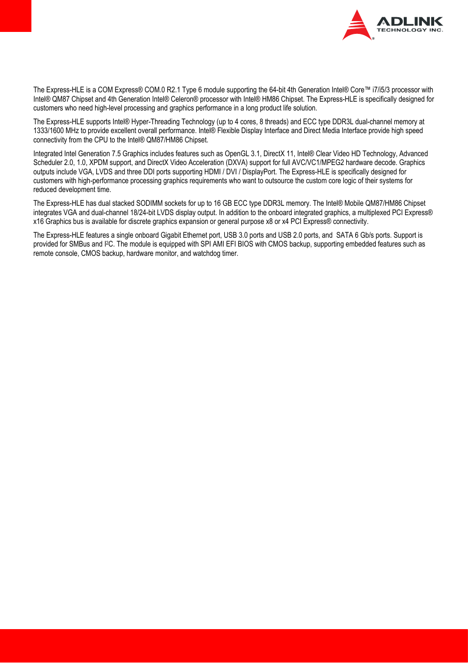 1 introduction | ADLINK Express-HLE User Manual | Page 6 / 89