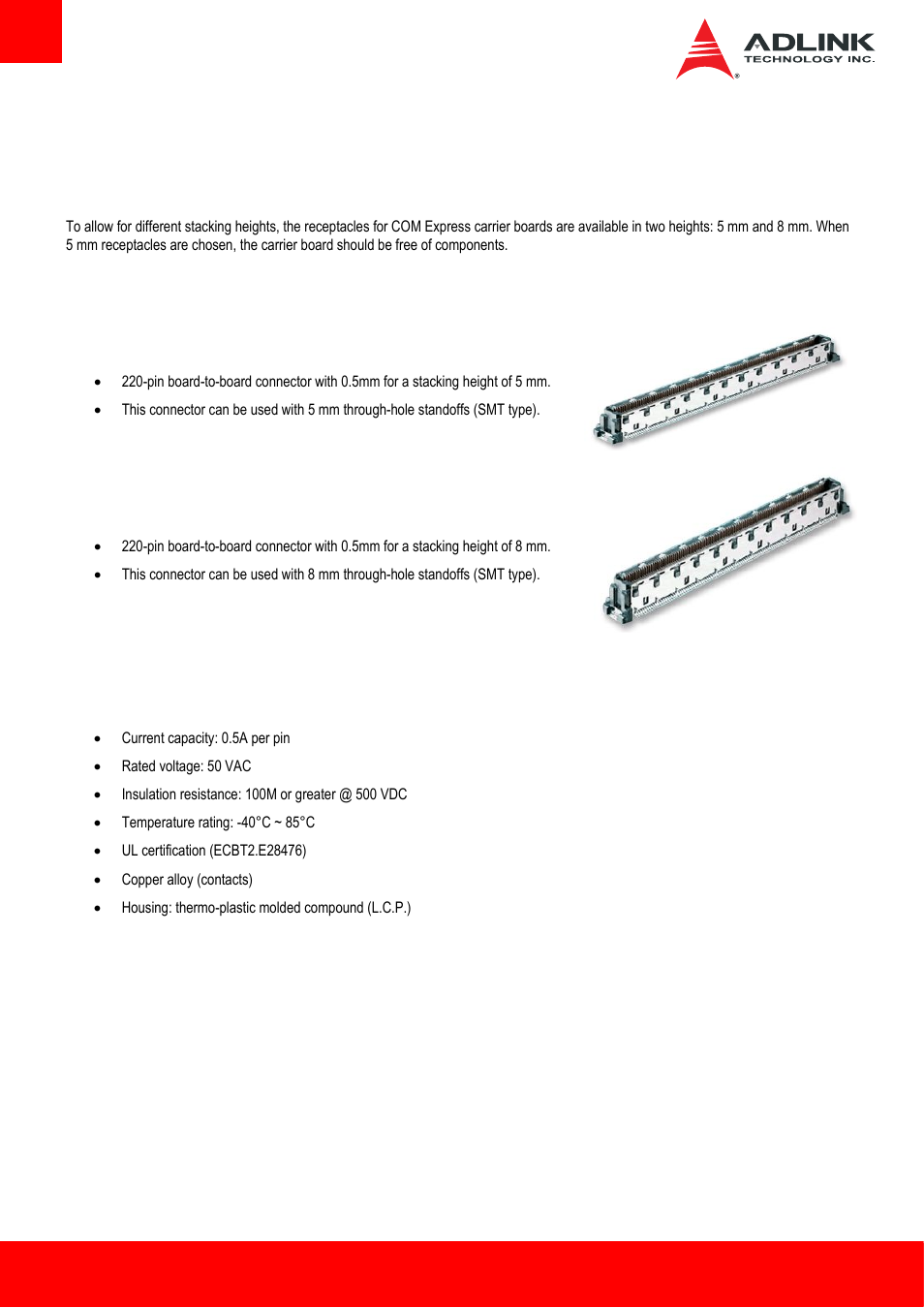 9 mechanical information, 1 board-to-board connectors, Board-to-board connectors | ADLINK Express-HLE User Manual | Page 82 / 89