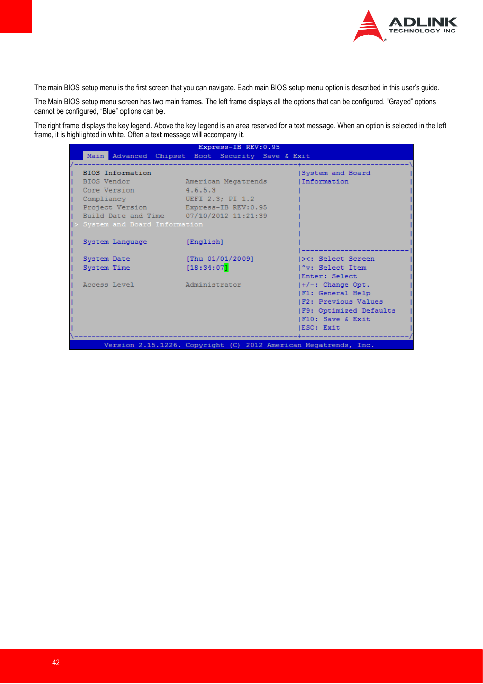 Setup menu | ADLINK Express-IB User Manual | Page 42 / 80