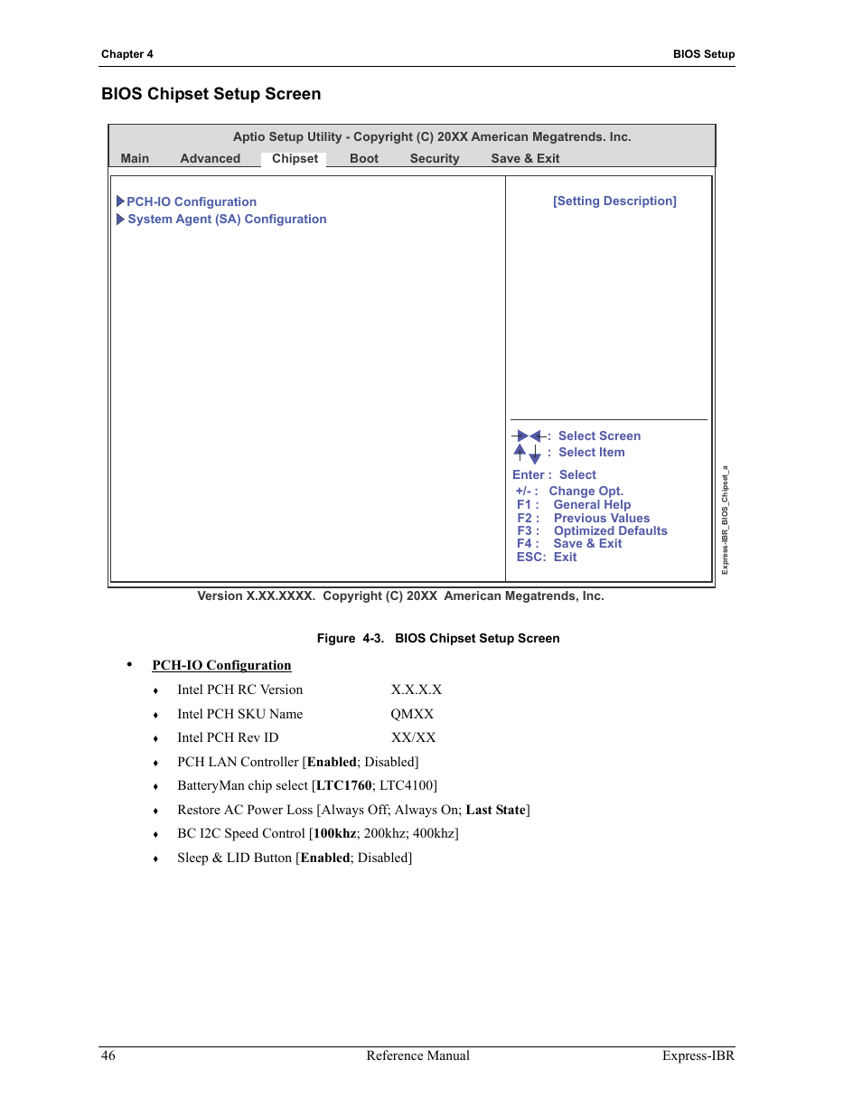 Bios chipset setup screen, Figure 4-3 | ADLINK Express-IBR User Manual | Page 52 / 64