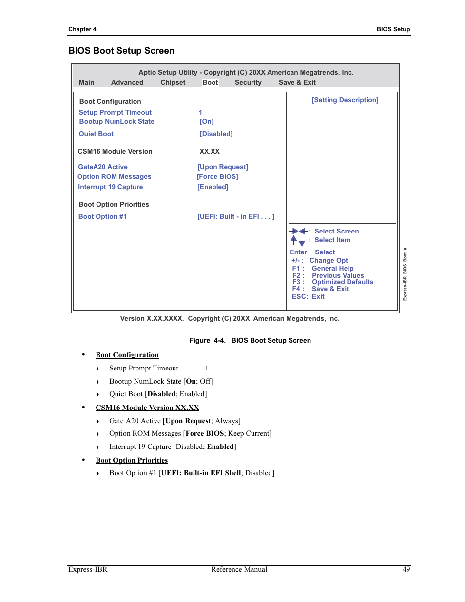 Bios boot setup screen, Figure 4-4 | ADLINK Express-IBR User Manual | Page 55 / 64