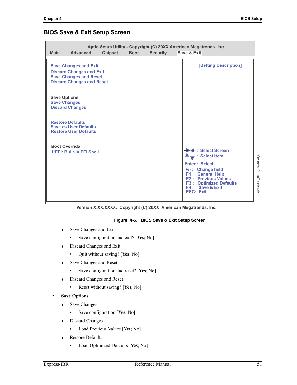 Bios save & exit setup screen, Figure 4-6 | ADLINK Express-IBR User Manual | Page 57 / 64