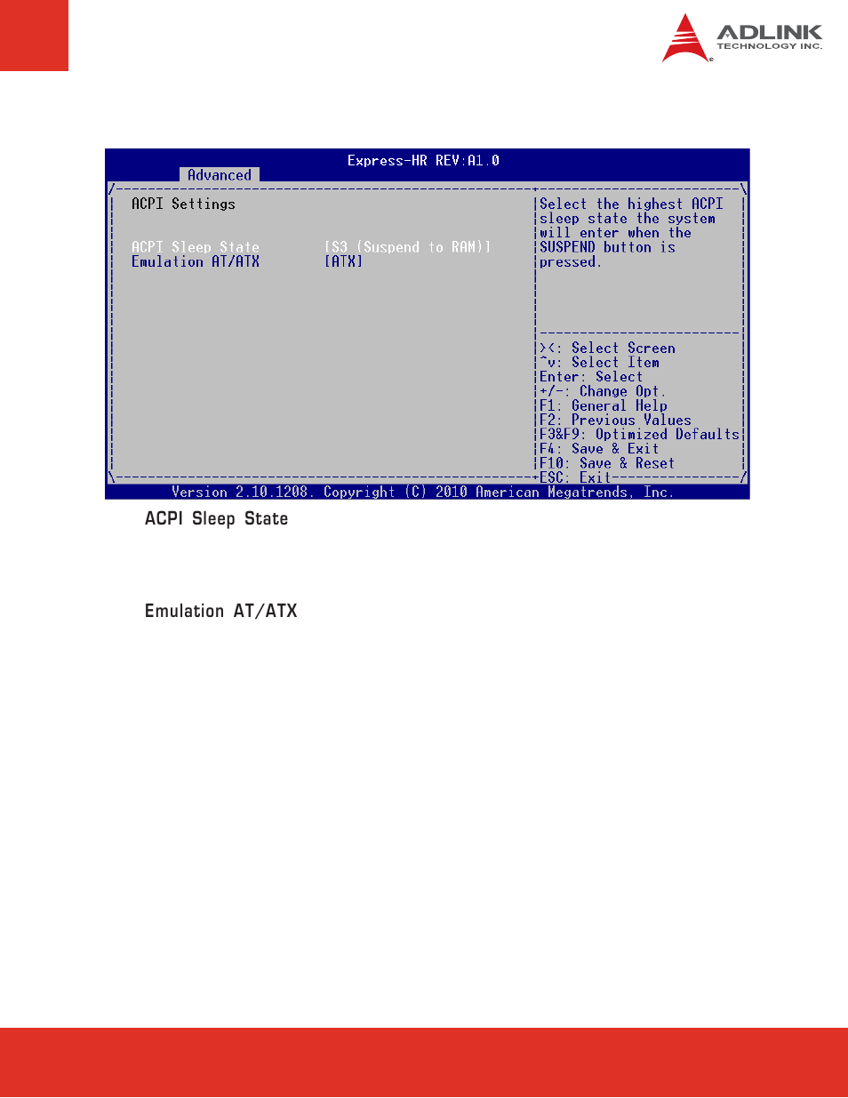 1 acpi settings | ADLINK Express-HR User Manual | Page 41 / 76