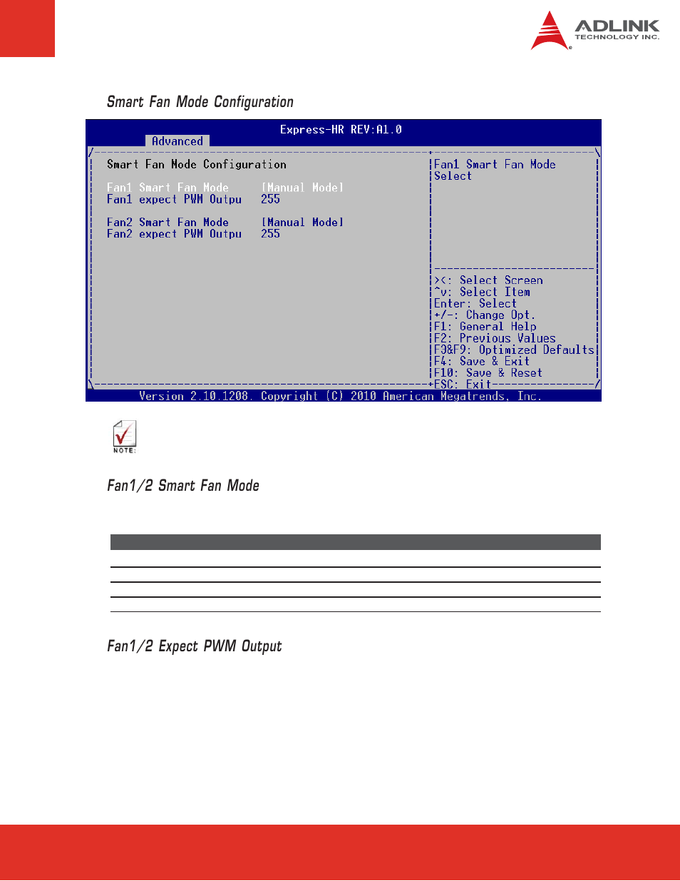 Fan1/2 smart fan mode, Fan1/2 expect pwm output, Smart fan mode configuration | ADLINK Express-HR User Manual | Page 49 / 76