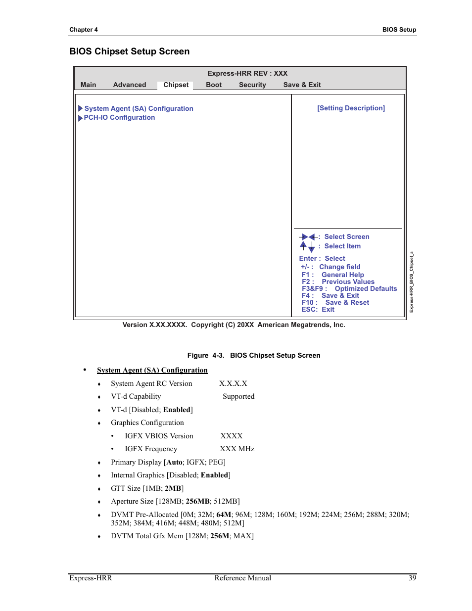 Bios chipset setup screen, Figure 4-3 | ADLINK Express-HRR User Manual | Page 43 / 54