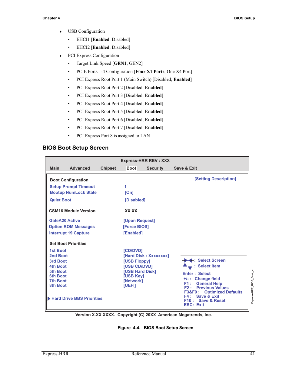 Bios boot setup screen, Figure 4-4 | ADLINK Express-HRR User Manual | Page 45 / 54