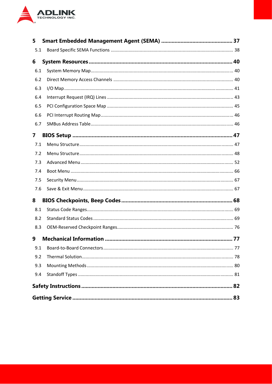 ADLINK cExpress-BL User Manual | Page 5 / 84