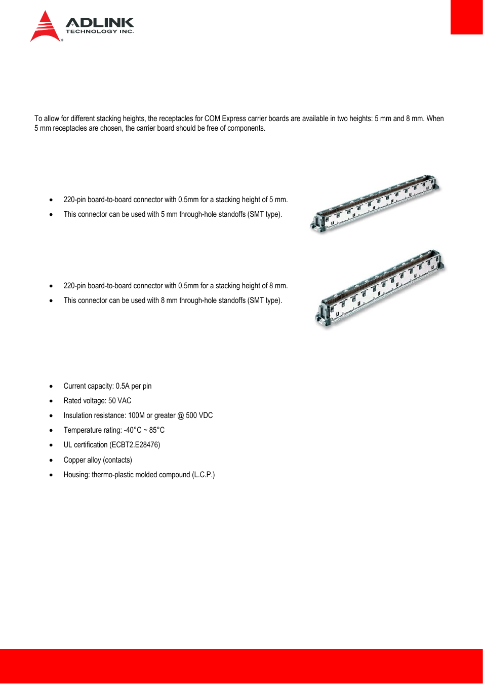 9 mechanical information, 1 board-to-board connectors, Board-to-board connectors | ADLINK cExpress-BL User Manual | Page 77 / 84
