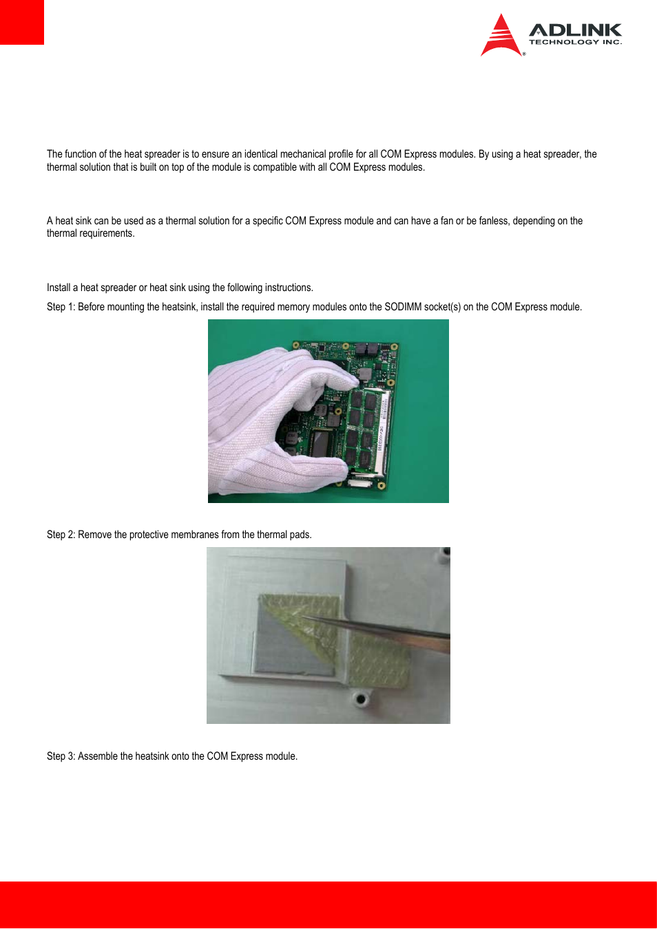 2 thermal solution, 1 heat spreaders, 2 heat sinks | 3 installation, Thermal solution | ADLINK cExpress-BL User Manual | Page 78 / 84