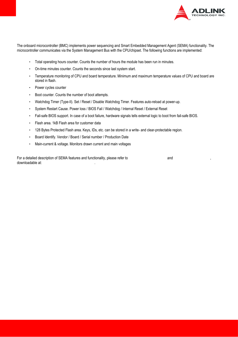 5 smart embedded management agent (sema) | ADLINK cExpress-HL User Manual | Page 36 / 83