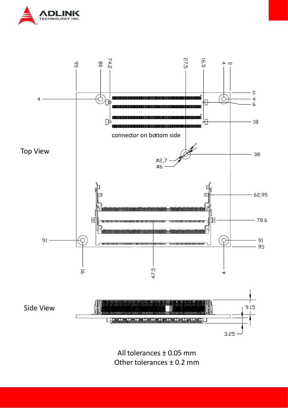 Mechanical dimensions | ADLINK cExpress-BT User Manual | Page 13 / 81