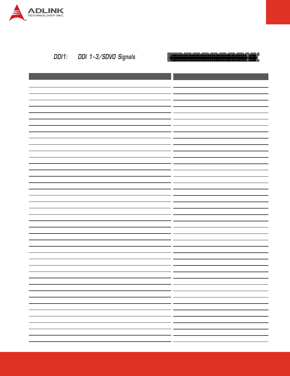 6 digital display interface, Digital display interface, Ddi1: ddi 1~3/sdvo signals | ADLINK Express-BASE6 User Manual | Page 18 / 43