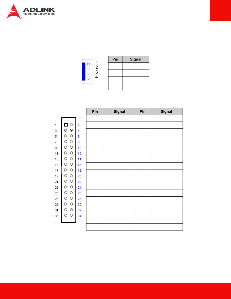 2 connector pin definitions, 2 connector, Definitions | ADLINK nanoX-BASE User Manual | Page 10 / 18
