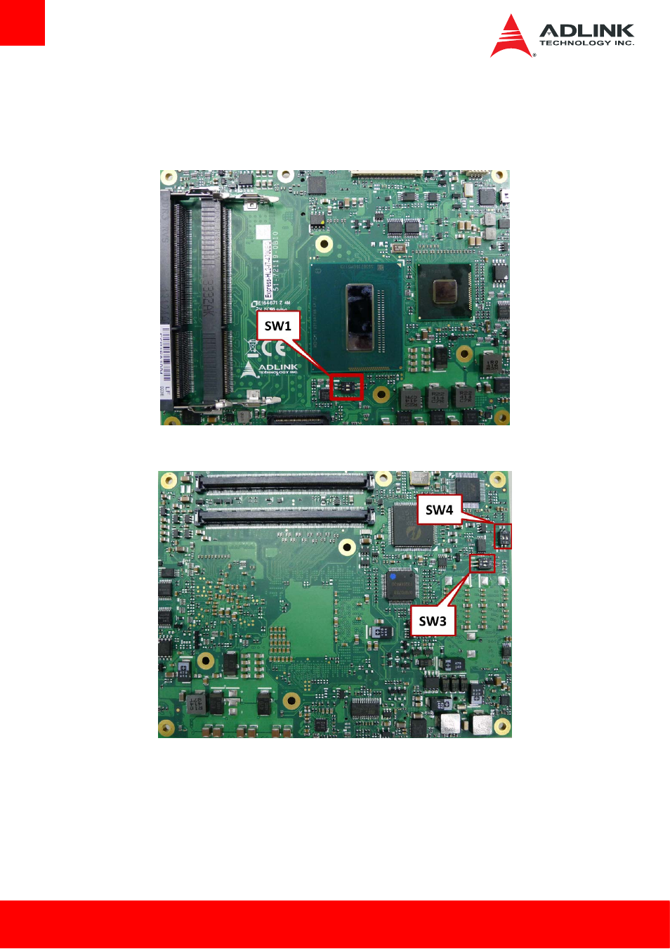 6 express-hl2 switch settings, 1 switch locations, Express-hl2 switch settings | ADLINK Express-HL2 User Manual | Page 34 / 86