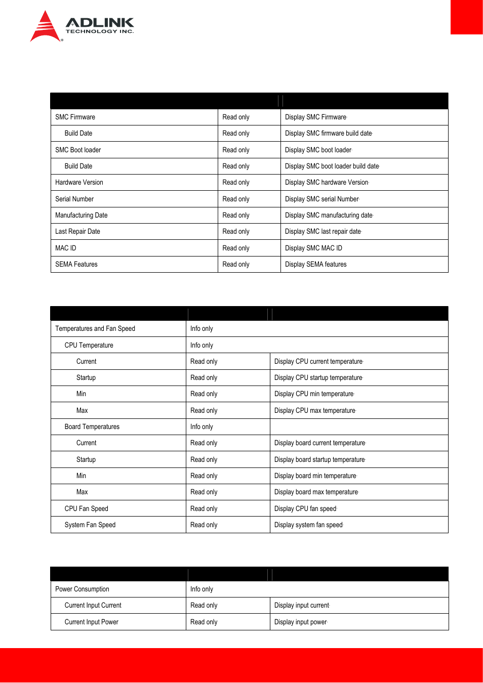 4 system management, 1 system management > board information, 2 system management > temperatures and fan speed | 3 system management > power consumption | ADLINK Express-HL2 User Manual | Page 49 / 86