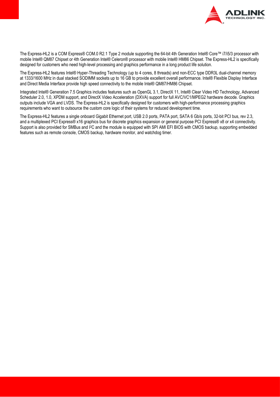 1 introduction | ADLINK Express-HL2 User Manual | Page 6 / 86